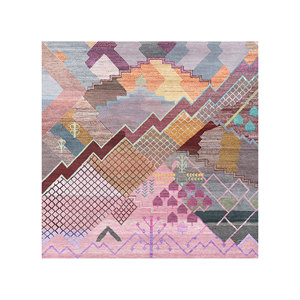 Manchaha Ivory Hand Knotted Wool Bamboo Silk Rug 10mm Thick Geometric Abstract Pattern <b>Rectangular</b> Hallway for Home Use-Les-1476 - Product Image 1