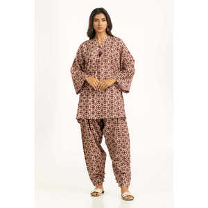 Conjunto Coordinado Crepe Estampado IPST-55066, Estilo Casual, Blusa sin Cuello con Mangas Tres Cuartos - Product Image 2