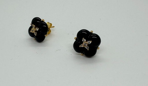 Boucles d'oreilles trèfle à quatre feuilles à la mode ensemble bijoux en agate taille 12mm - Product Image 3