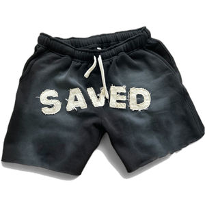 Pantalones cortos desgastados bordados personalizados para hombre 400 GSM algodón polar francés Trey ácido lavado bordado corto para hombre - Product Image 2