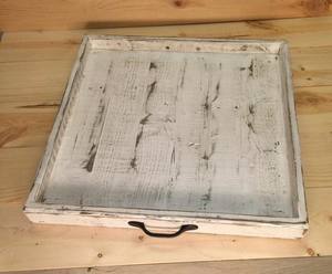 Plateau ottoman en bois de bambou naturel avec poignées Plateau de service rond en bois pour plats et assiettes - Product Image 2