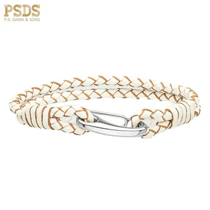 สร้อยข้อมือหนังแท้สไตล์เรียบง่ายทํามือสําหรับผู้ชายและผู้หญิง - Product Image 3