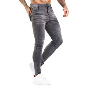 OEM กางเกงยีนส์ทรงสกินนี่เอวกลางทรงสลิมฟิตสำหรับผู้ชายกางเกงเปลวไฟแนวสตรีทแบบลำลองโลโก้ตามสั่ง - Product Image 5