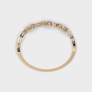 Bracelet en diamant de laboratoire de taille poire certifié IGI, motif vague florale, en or jaune/blanc/rose 18 carats - Product Image 4