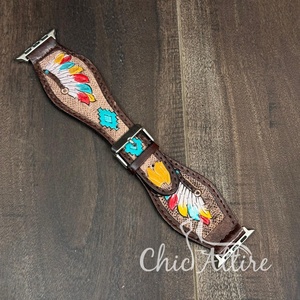 Best Selling Hand Tooled Leather <b>Watch</b> Strap Genuine Leather <b>Watch</b> Band 2025 New Gifts Western Gift Business Casual Fashion - Product Image 1