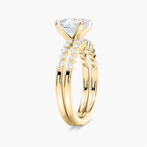 Ensemble de mariage en diamant de laboratoire taille coussin 3,00 CTW, or massif 14 carats - Product Image 2