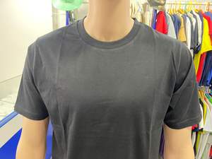 Camiseta de punto 100% algodón con logotipo de pantalla de seda impresa personalizada para hombre, camiseta informal transpirable ecológica - Product Image 2