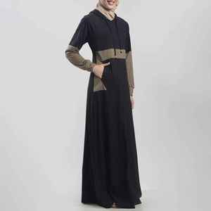 Estilo modesto para mujer LM013 Ironfree Crepe con capucha Abaya Hijab lindo musulmán para Jilbab adjunto bufanda bolsillos Hijab Jilbab vestido - Product Image 3