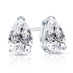 Boucles d'oreilles VVS Diamond Moissanite Solitaire Bijoux fins en or 14 carats avec public ciblé en forme de poire - Product Image 2