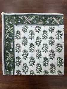 Elegante Evergreen Grace Floral hecho a mano bloque impreso algodón mantel lujo indio para comedor boda cocina granja Decoración - Product Image 2