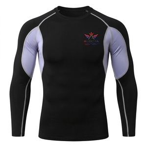 Breathable Performance Sportswear <b>Men</b> Rash Guard Quick Dry Athletic Long Sleeve Shirt Moisture Wicking for <b>Swimming</b> Surfing - Product Image 1