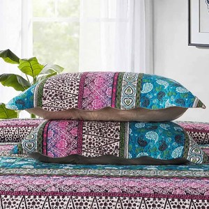 Ensemble de couvre-lit trois pièces imprimé numérique 3D floral moderne taie d'oreiller textile maison avec fleurs de mandala - Product Image 4