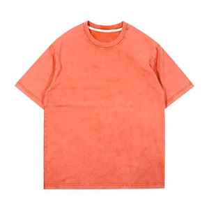T-shirt à logo personnalisé pour hommes, élégant, blanchi, lavé à l'acide, délavé, séchage rapide, respirant, 100% coton, manches courtes - Product Image 4