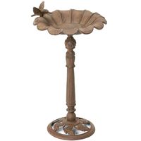 Fontaine d'eau de luxe en fer forgé pour oiseaux avec piquet pour la décoration de jardin et de pelouse - Design moderne, finition thermolaquée, métal intérieur/extérieur