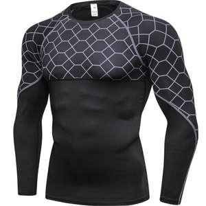 MMA Rash Guard Hecho en poliéster Spandex Gimnasio Fitness Camisas para hombres Manga larga Rash Guard con logotipo personalizado - Product Image 2