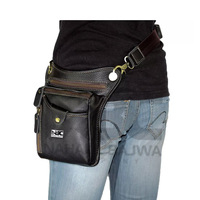 Sac de jambe tactique en cuir imperméable pour motard, sac de jambe de moto de haute qualité