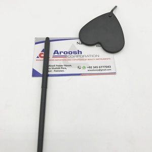 Inspections de cils de beauté en acier inoxydable en gros Miroir en forme de cœur enduit de poudre noire Pointe pointue Miroir Durable - Product Image 5