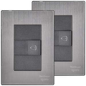 แผ่นปุ่มกดกริ่งประตู, MXIUS-002, 2 ชิ้น, ปุ่มกดกริ่งประตู, 125-250VAC, 50/60Hz, สีเงิน/อ็อกซ์ฟอร์ด, สแตนเลส/พีซี - Product Image 1