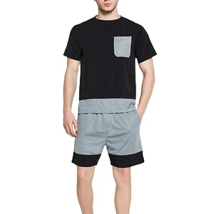 Ensemble court personnalisé pour homme grande taille en coton/polyester, survêtement d'été écologique imprimé, idéal pour la saison printemps 2027 - Product Image 1