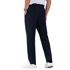 Pantalon chinos coordonné bleu marine pour hommes de qualité supérieure Pantalon gaufré de taille américaine avec taille moyenne Meilleure offre quantité minimale de commande bas OEM Design décontracté personnalisé - Product Image 4