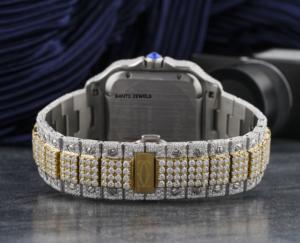 Reloj de Lujo con Incrustaciones de Moissanita en Dos Tonos, Reloj de Pulsera Automático con Diamantes Estilo Hip Hop y Esfera Romana - Product Image 5