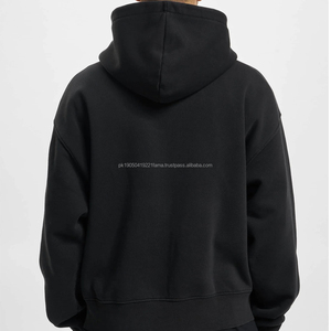 Sweat à capuche zippé en molleton 100 % coton délavé pour homme, personnalisable en gros avec impression de logo, haute qualité - Product Image 3