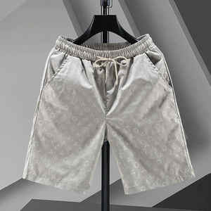 Pantalones Cortos de Hombre Personalizados de Pana y Poliéster con Bolsillos, Transpirables, de Secado Rápido, Cintura Elástica, Estampado de Encaje, para Verano y Playa - Product Image 2