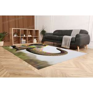 Tapis imprimé éléphant - Tapis imprimé pour la maison, facile à nettoyer, avec poils doux - Product Image 3