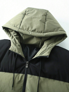 OEM Men's Lightweight Nylon Hooded Winter <b>Puffer</b> <b>Jacket</b> <b>Thin</b> Bubble Outerwear with Stand Collar for Outdoor Activities - Product Image 3