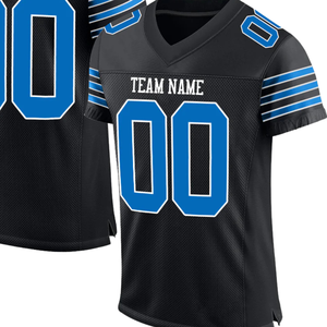 Maillot de football noir personnalisé, nom d'équipe personnalisé, n'importe quel nom et numéro, uniforme de football américain, maille respirante, vêtements de sport pour hommes - Product Image 2