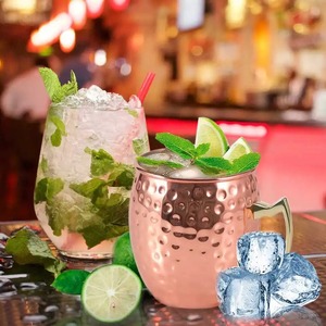 Vente en gros de tasses à mules de Moscou en acier inoxydable avec logo tasse à bière plaquée cuivre martelé tasse à café prête pour la fête impression personnelle - Product Image 3