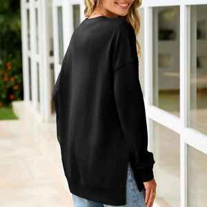 Custom Oversized Sweatshirt For Women Heavy Cotton Fleece Streetwear Pullover - Product Image 4