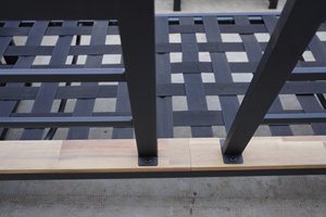 Ensemble de mobilier de jardin en métal et teck, avec assise profonde, pour repas en extérieur, style moderne en corde, canapé en bois avec rangement - Product Image 6