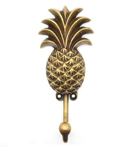 Silver Polished Brass & Aluminium Metal <b>Wall</b> <b>Hook</b> with Pineapple Design Fruit Patterned <b>Wall</b> Decor <b>Hook</b> - Product Image 2