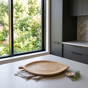 Juego de Utensilios de Cocina de Madera de Teca Sólida de Grado Alimenticio, Plato de Hoja, Plato de Madera Hecho a Mano, Plato Orgánico Artesanal Balinés para Servir - Product Image 4