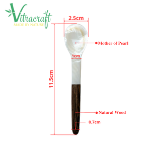 Una impresionante cuchara hecha a mano producto Premium Caviar Cuchara Hecha de nácar mezclada con madera natural Tamaño 11,5 cm - Product Image 6