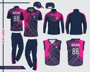 Uniforme de equipo de Cricket con cuello de media manga completa hecho a medida Jersey Pantalones elásticos cómodos Pantalones - Product Image 3