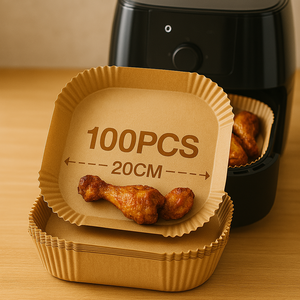 แผ่นรองกระดาษ parchment แบบไม่ติดกระทะเกรดอาหารสำหรับหม้อทอดอากาศสำหรับอบและทำอาหาร - Product Image 1