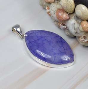 925ยอดนิยมทำด้วยมือเงินสเตอร์ลิงจี้มูนสโตนสายรุ้งสีน้ำเงินกรอบการตั้งค่าหินธรรมชาติจี้สีฟ้าของขวัญสำหรับเธอ - Product Image 2