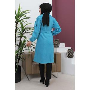 Abrigo de Plumón para Mujer con Detalle de Botones Azules, Mega Merchant, Peso de Plumón de 150g-200g, Modelo Diario 90781 - Product Image 4