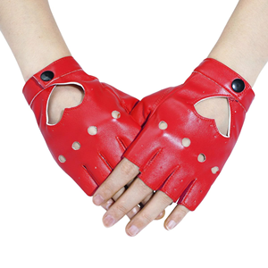 Gootrades High Quality Custom PU Leather <b>Fingerless</b> Dance <b>Glove</b> for Women Jazz Style Punk Style - Product Image 2