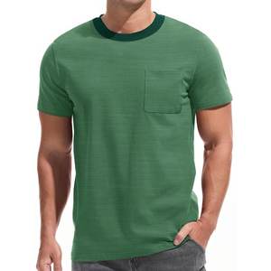 Camiseta Deportiva Ajustada para Hombre con Logotipo Personalizado, Transpirable, de Secado Rápido, Antiarrugas, con Estampado a Cuadros, Cuello Redondo, Impresión Digital - Product Image 1