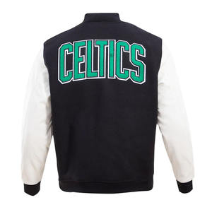 Chaqueta Bomber Universitaria Retro Clásica para Hombre, Multicolor, Ligera, de Lana, Cuero Genuino, Cuello Alto, Estilo Vintage - Product Image 4