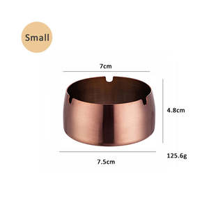 Cenicero de acero inoxidable grueso a prueba de viento de moda clásico para Home Hotel Cafe KTV Plating - Product Image 1