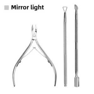 ชุดเครื่องมือทำเล็บสเตนเลสแบบมืออาชีพรวมถึงที่เล็มหนังกำพร้าและคีมตัดพร้อมที่ดันสำหรับทำเล็บบนนิ้วมือ - Product Image 3