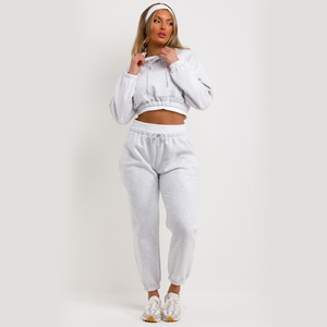 Femmes Vintage à la mode poids lourd gris pull à capuche tenue décontracté sweat court impression numérique saisonnier hiver mode - Product Image 1