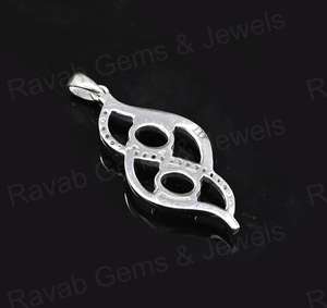 Nuevo Colgante de Plata de Ley 925 de Alta Calidad con Diseño de Onda Infinita de 25 mm, Engaste de Bisel Semi-Montado, Cadena de 18 Pulgadas, Joyería Fina - Product Image 6