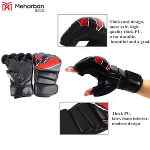 ถุงมือต่อสู้หนัง MMA แบบไร้นิ้วมีรอยขีดข่วน - Product Image 6
