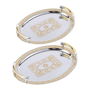 Plateau de service antique en aluminium Plateau personnalisable en métal de haute qualité Ustensiles de maison Plateau décoratif en métal de dernière conception Articles chauds - Product Image 3