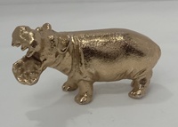 Statue de rhinocéros en métal de luxe fabriqué à la main Style Feng Shui moderne décoration de la maison dessus de Table Figurine de bureau Sculpture artisanale
